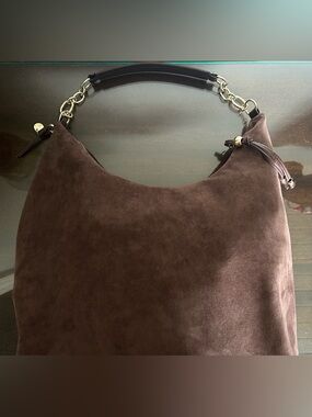 Victoria Secret Brown Suede Shoulder Bag